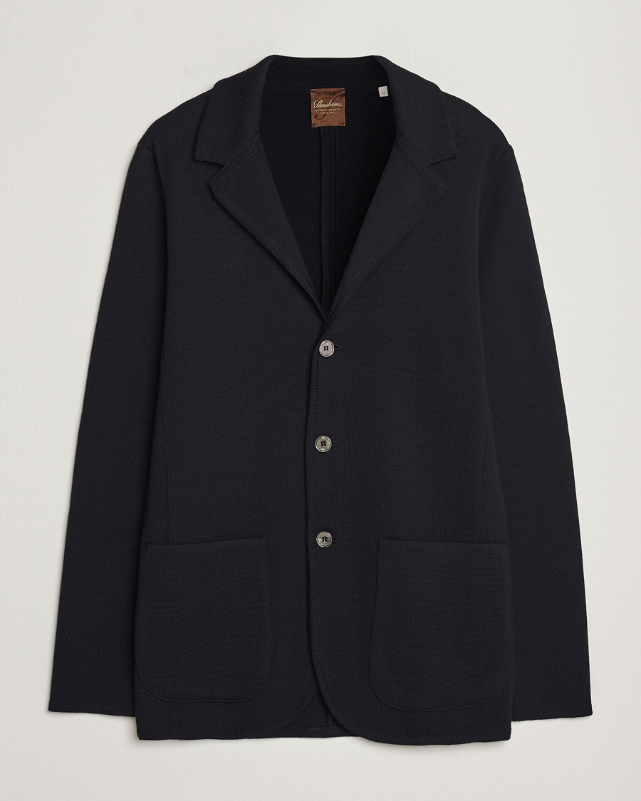 Herre | Dressjakker | Stenströms | Milano Knitted Merino Blazer Black