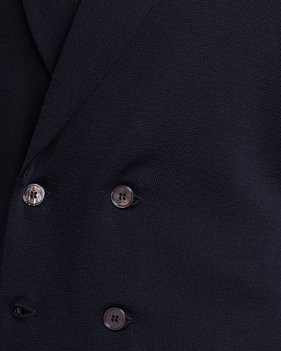 Herre | Dressjakker | Stenströms | Merino Knitted Tuxedo Cardigan Navy