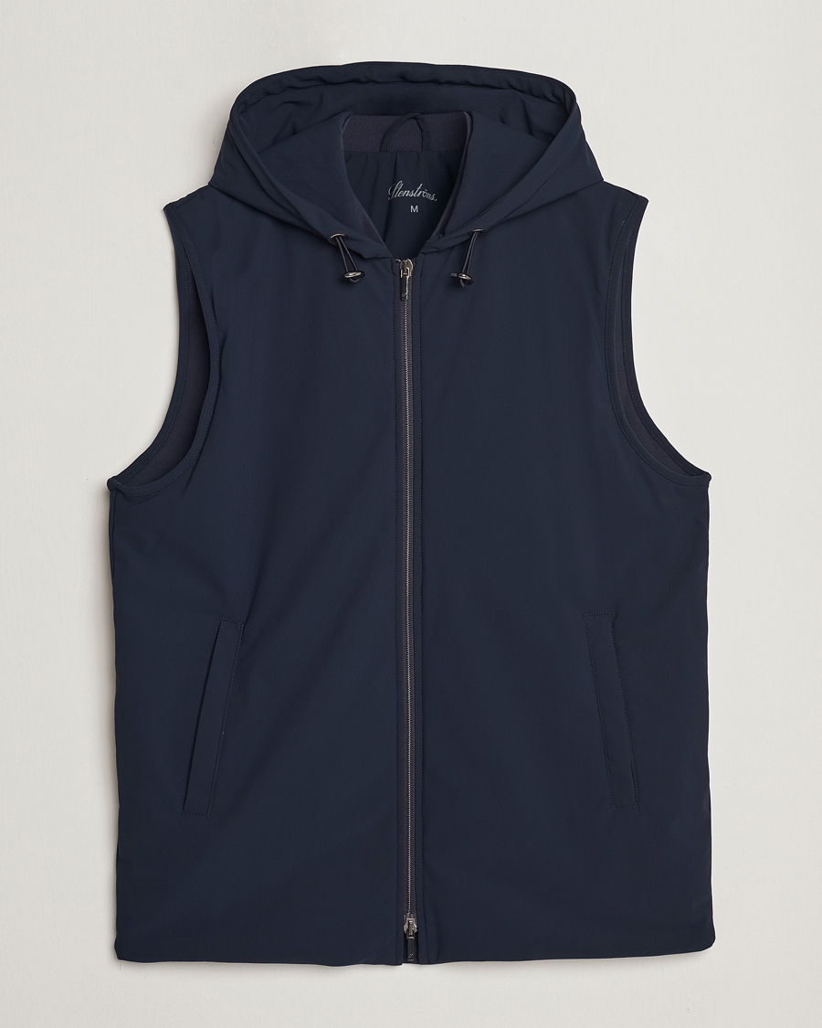 Herre | Jakker | Stenströms | Active Jersey Leisure Hood Vest Navy