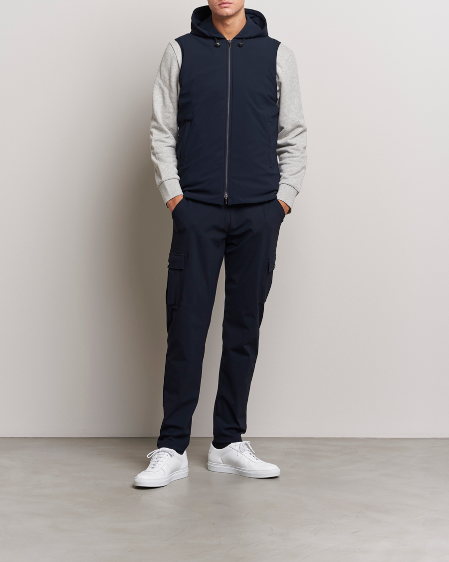 Herre | Jakker | Stenströms | Active Jersey Leisure Hood Vest Navy