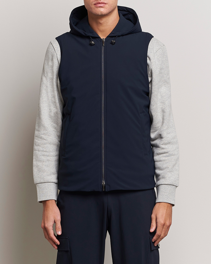 Herre | Jakker | Stenströms | Active Jersey Leisure Hood Vest Navy
