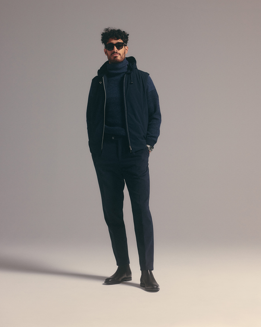 Herre | Jakker | Stenströms | Active Jersey Leisure Hood Vest Navy