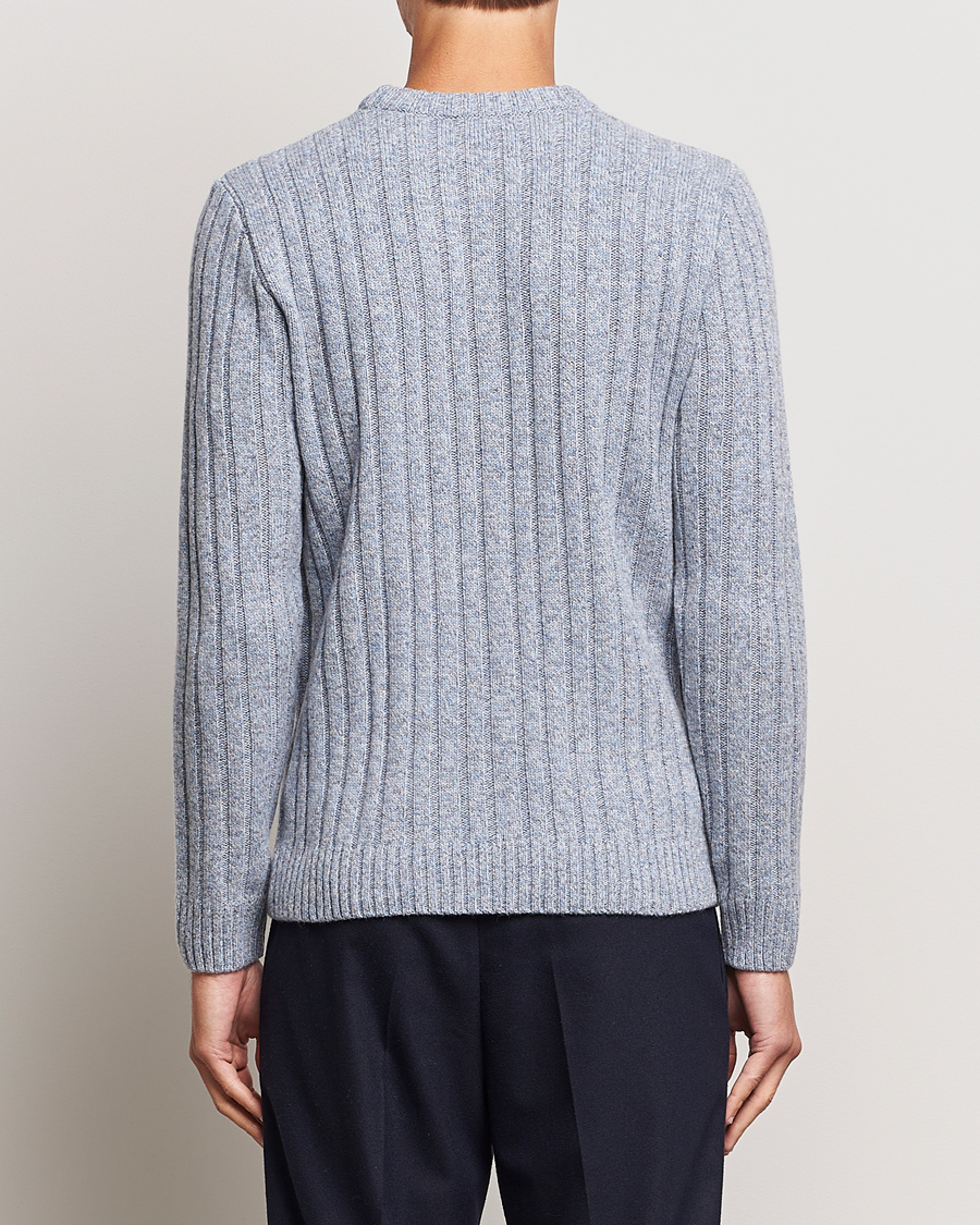 Herre | Gensere | Stenströms | Super Geelong Merino Crewneck Blue/Grey