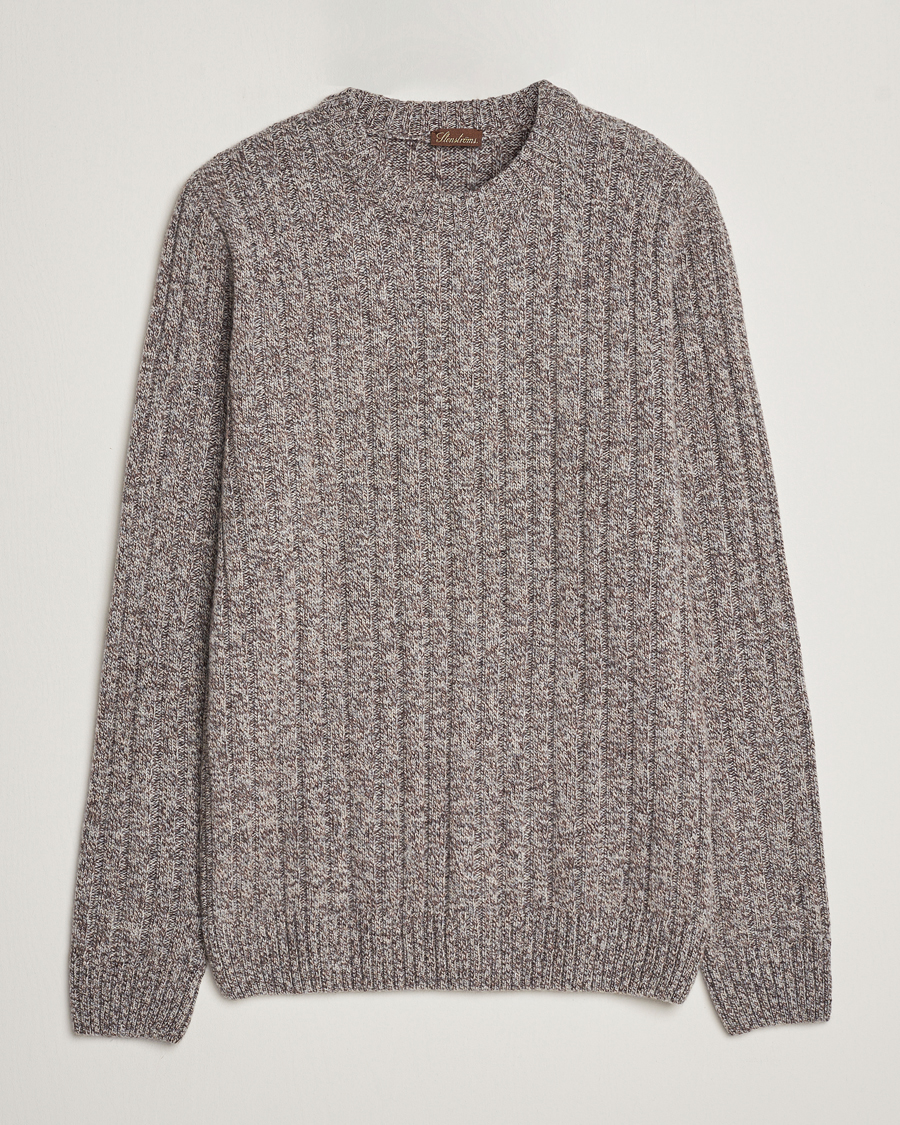 Herre | Gensere | Stenströms | Super Geelong Merino Crewneck Brown