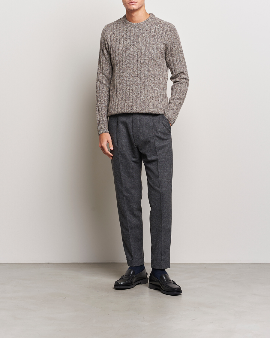 Herre | Gensere | Stenströms | Super Geelong Merino Crewneck Brown