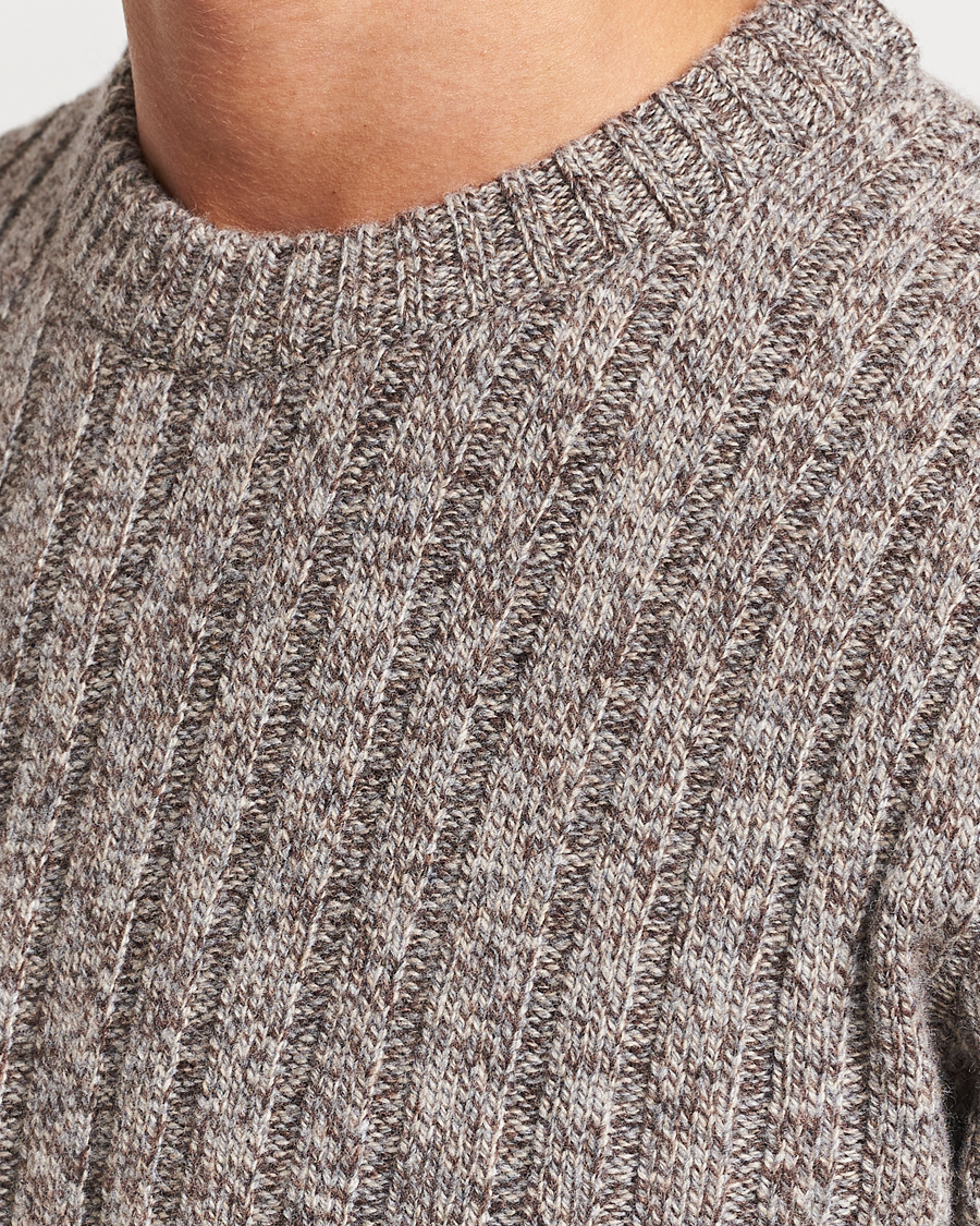 Herre | Gensere | Stenströms | Super Geelong Merino Crewneck Brown