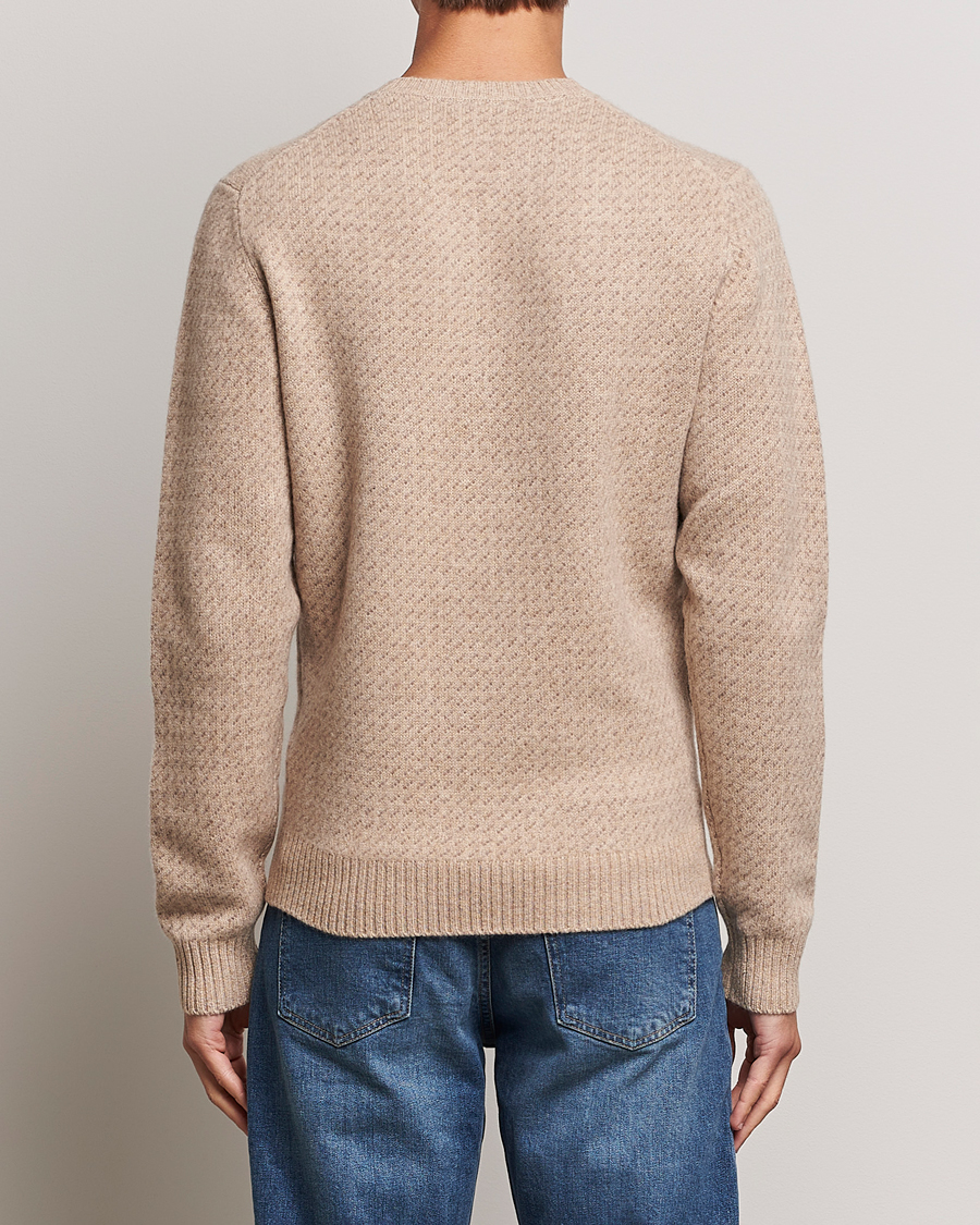 Herre | Gensere | Stenströms | Patterned Yak Merino Crewneck Beige