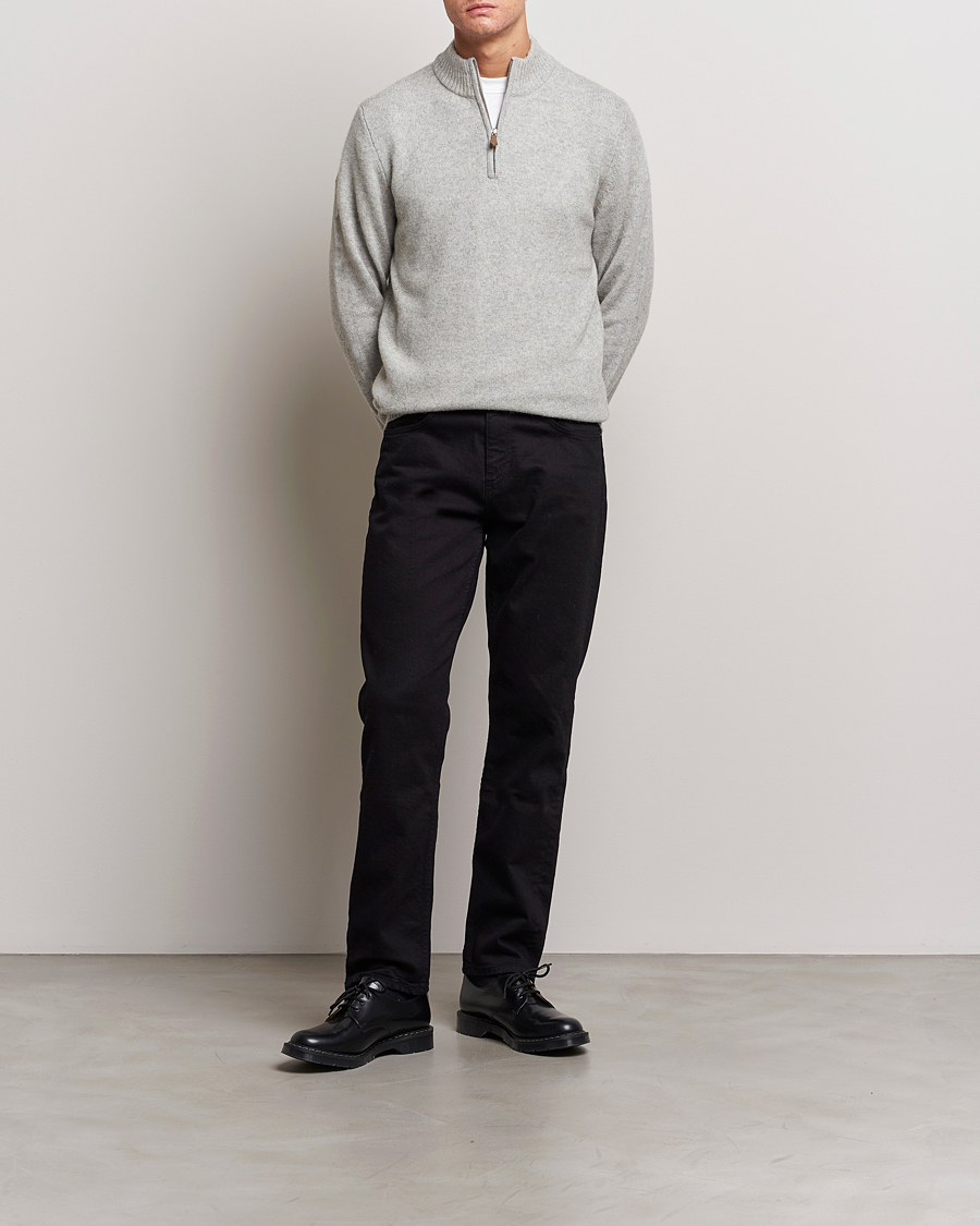 Herre | Gensere | Stenströms | Patterned Yak Merino Half-Zip Grey
