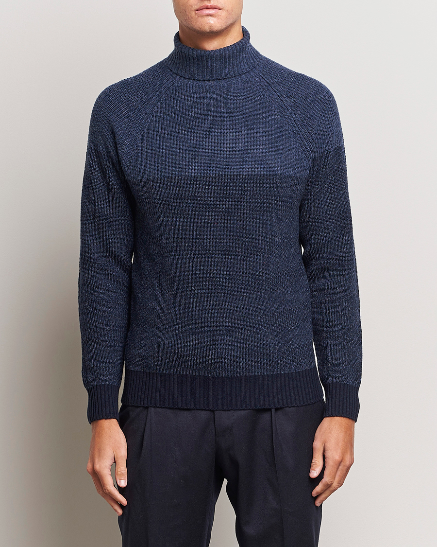 Herre |  | Stenströms | Chunky Ombre Knit Rollneck Blue