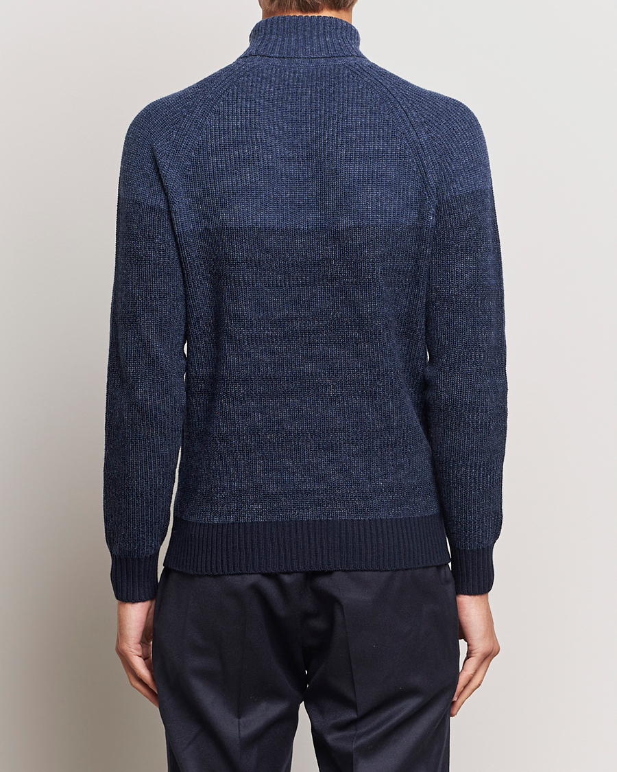 Herre | Gensere | Stenströms | Chunky Ombre Knit Rollneck Blue