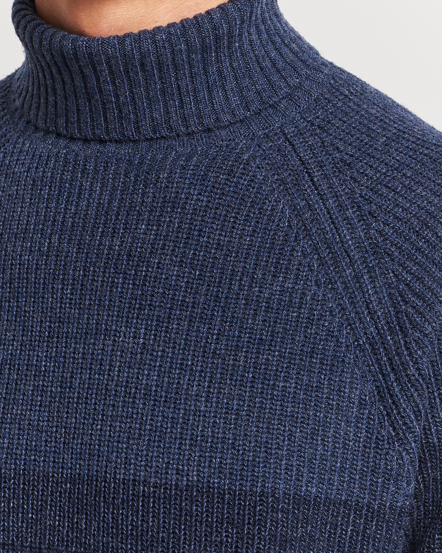 Herre | Gensere | Stenströms | Chunky Ombre Knit Rollneck Blue