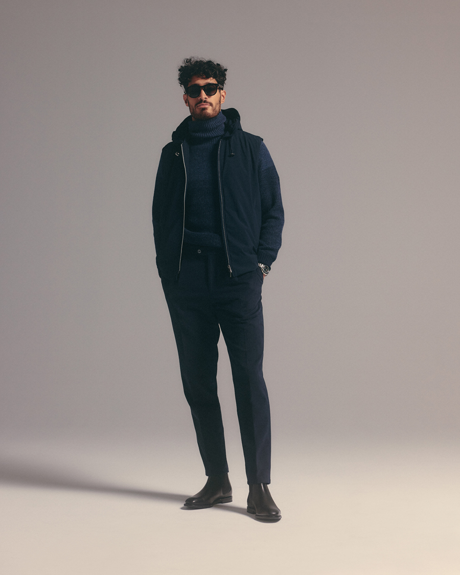 Herre | Gensere | Stenströms | Chunky Ombre Knit Rollneck Blue