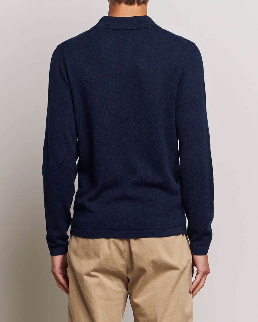 Herre | Gensere | Stenströms | Cashmere Poloshirt Navy