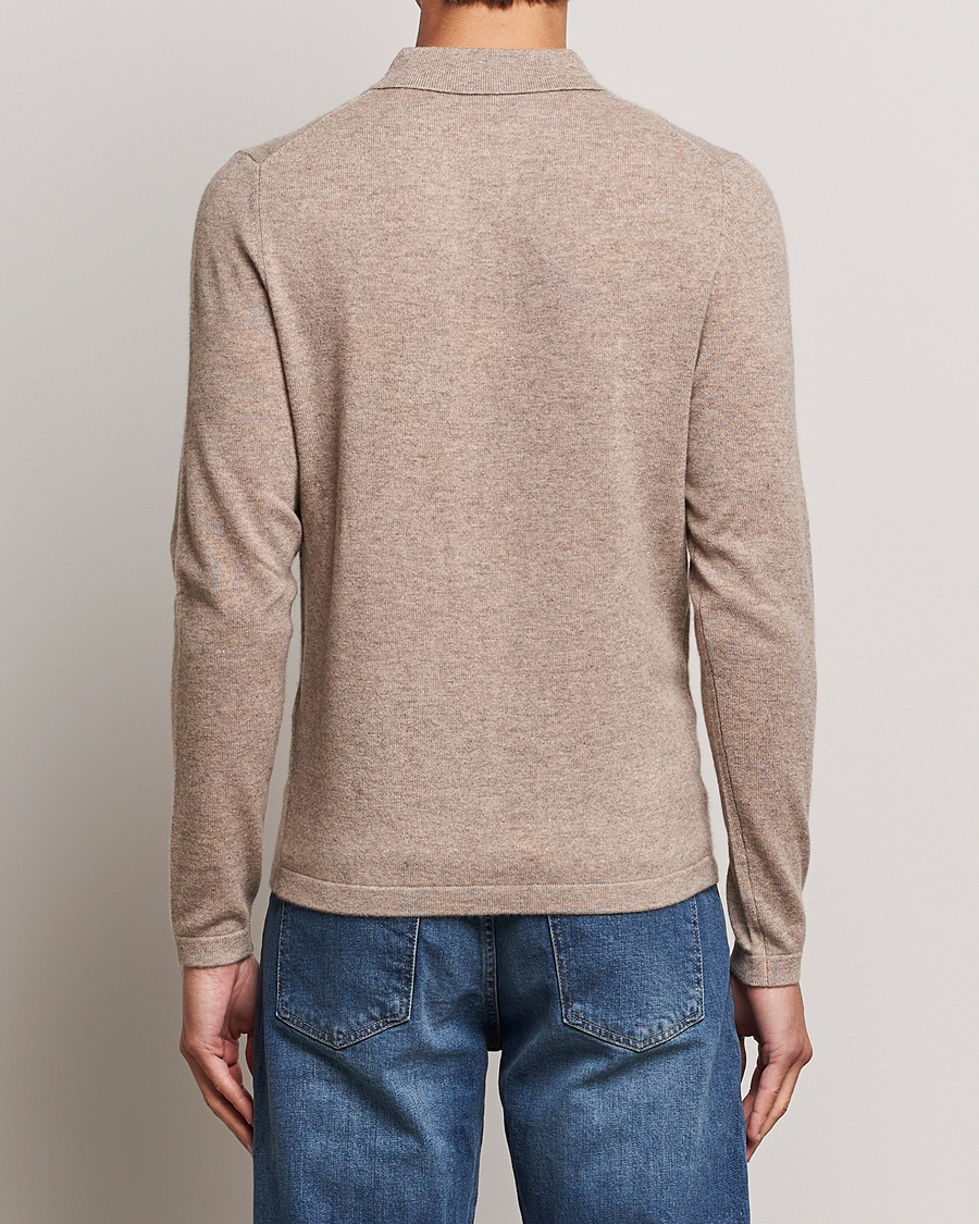 Herre | Gensere | Stenströms | Cashmere Poloshirt Beige