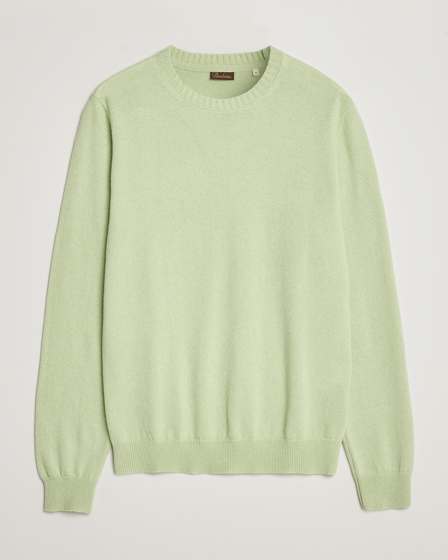 Herre | Gensere | Stenströms | Cashmere Crewneck Soft Green
