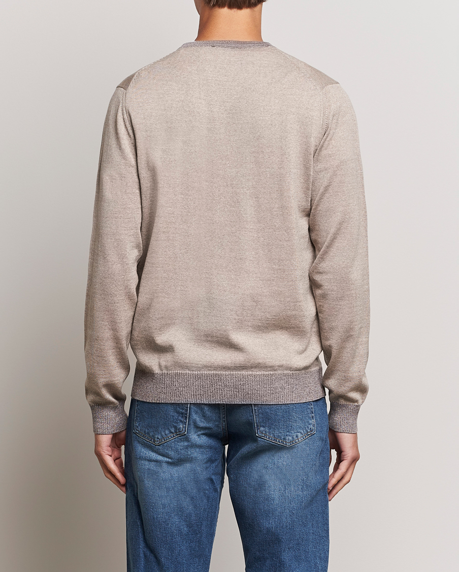Herre | Gensere | Stenströms | Merino Wool Contrast Cardigan Beige