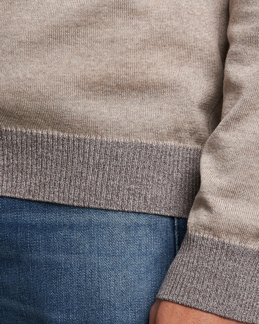 Herre | Gensere | Stenströms | Merino Wool Contrast Cardigan Beige