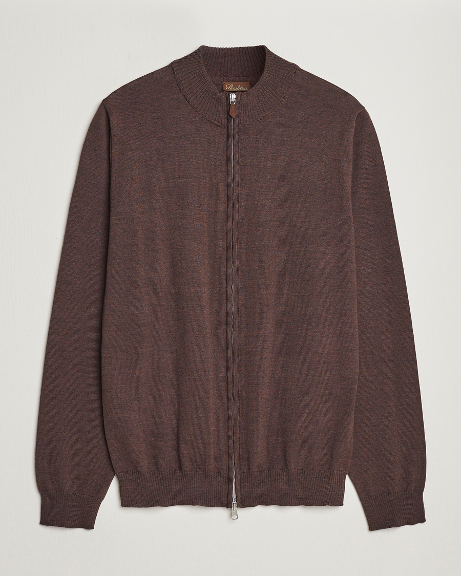 Herre | | Stenströms | Merino Full Zip Brown