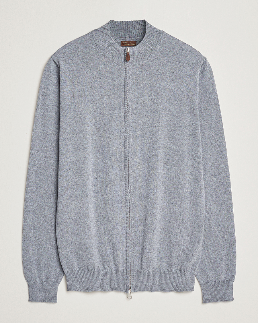 Herre | Gensere | Stenströms | Merino Full Zip Grey