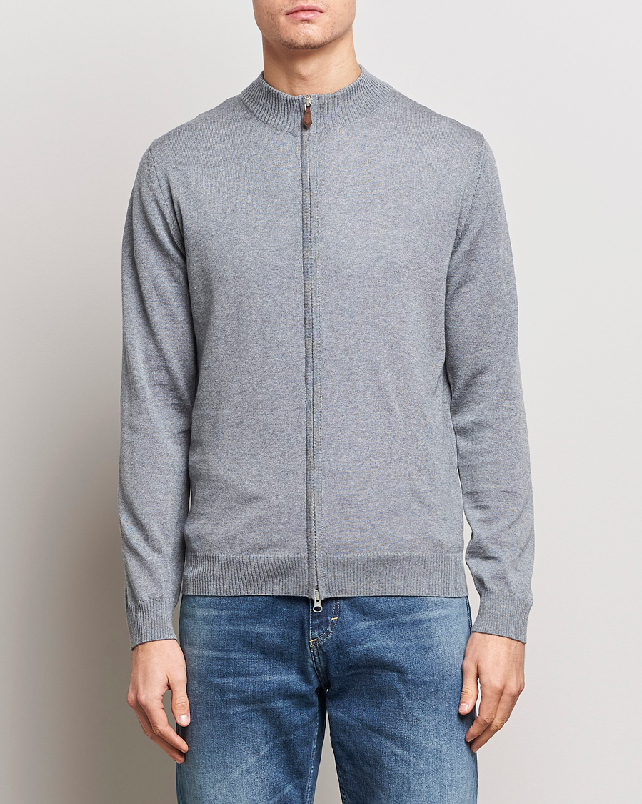 Herre | Stenströms | Stenströms | Merino Full Zip Grey