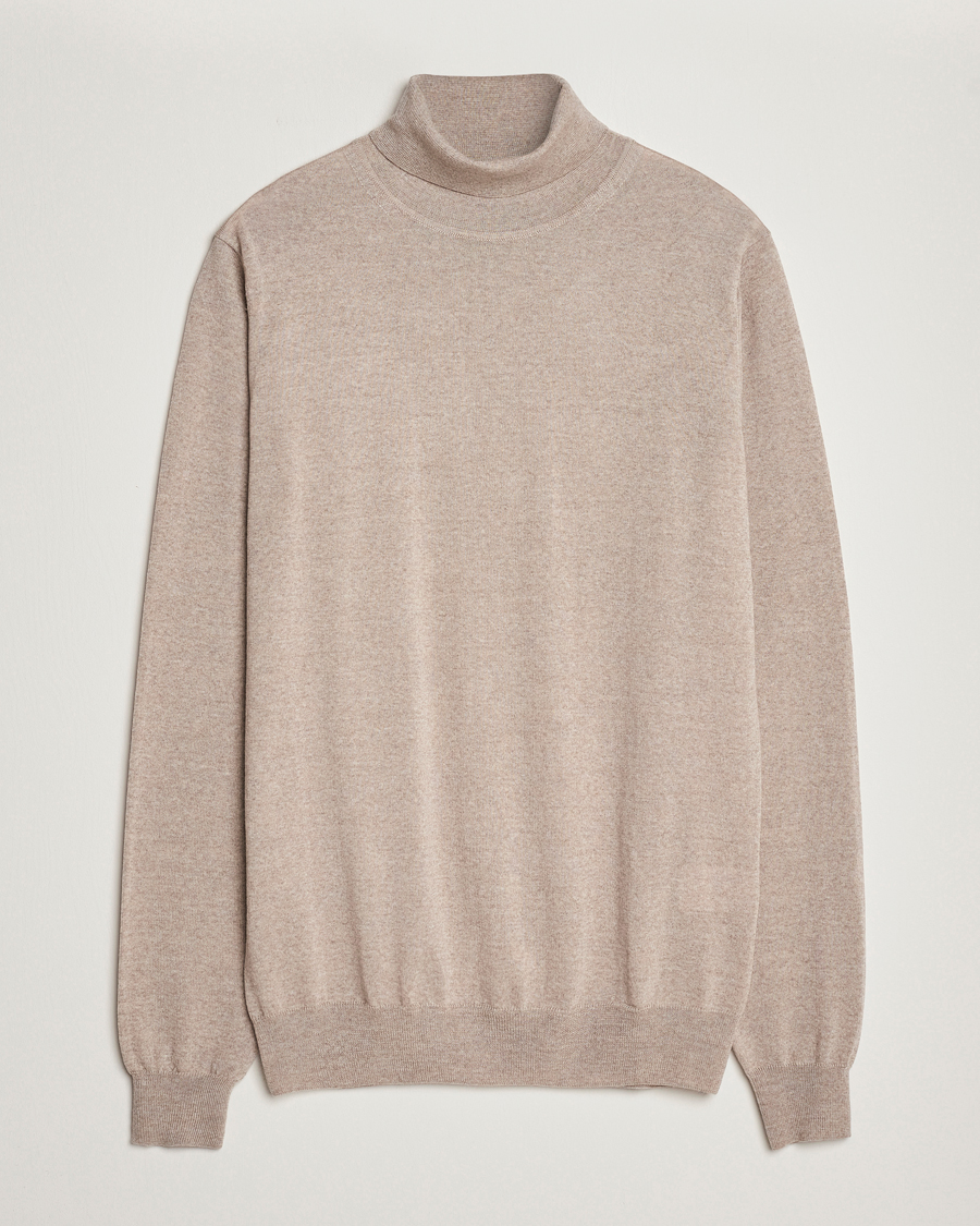 Herre | Gensere | Stenströms | Fine Merino Rollneck Beige