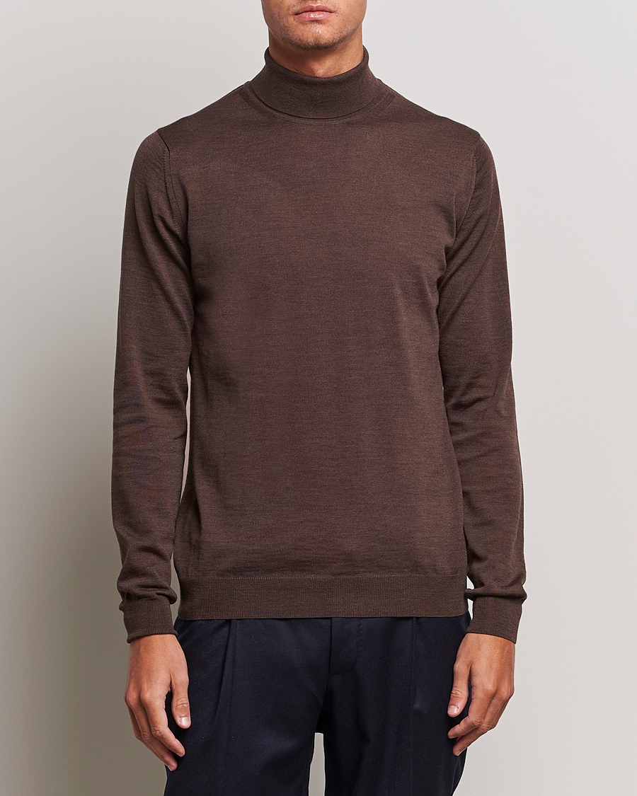 Herre | Pologensere | Stenströms | Fine Merino Rollneck Brown