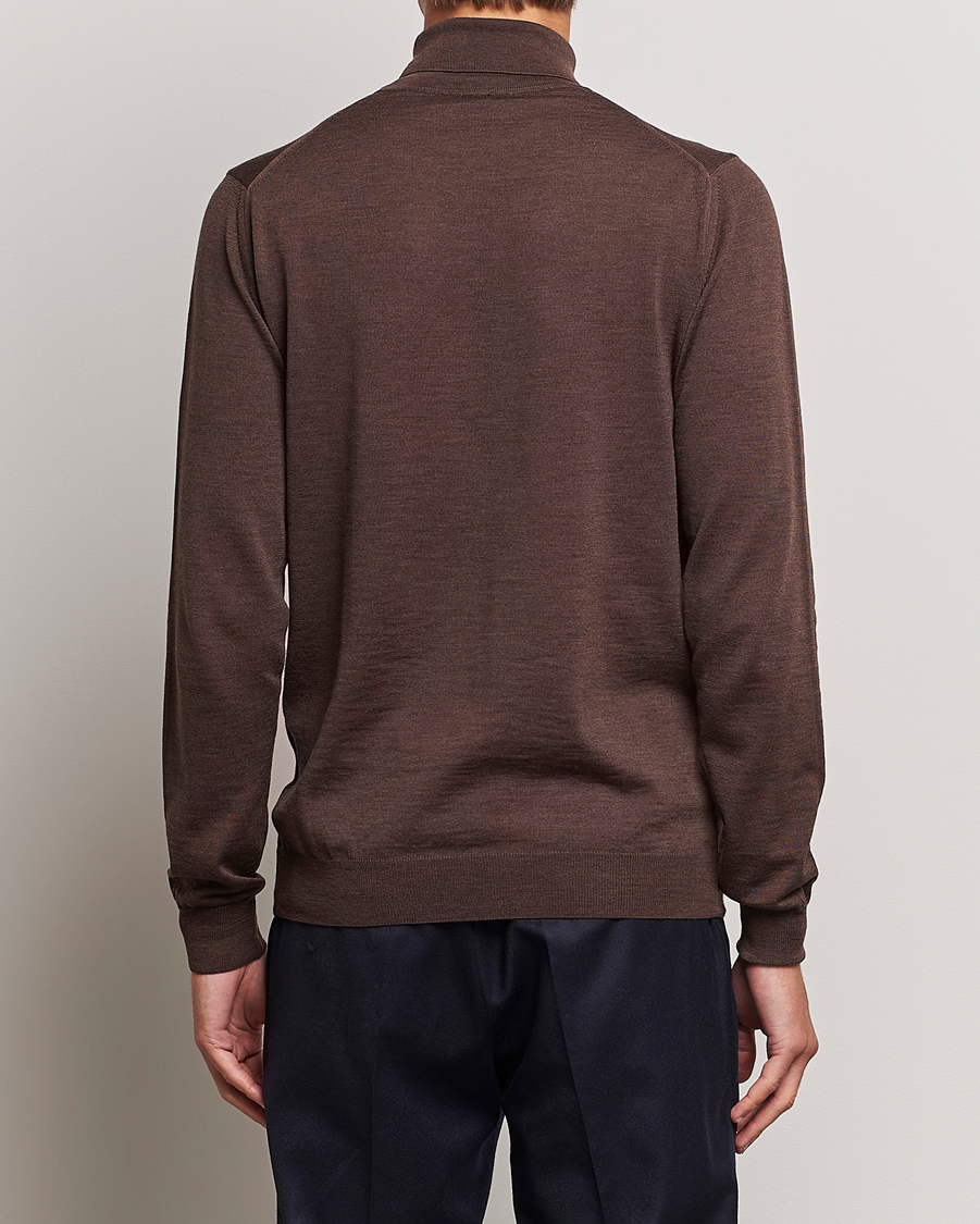 Herre | Gensere | Stenströms | Fine Merino Rollneck Brown