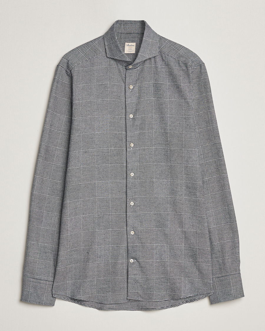 Herre | Skjorter | Stenströms | Slimline Prince of Wales Check Flannel Shirt Grey