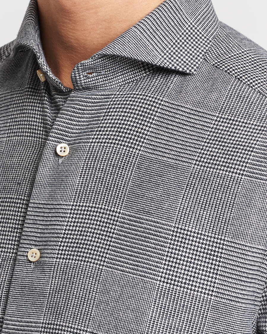 Herre | Skjorter | Stenströms | Slimline Prince of Wales Check Flannel Shirt Grey