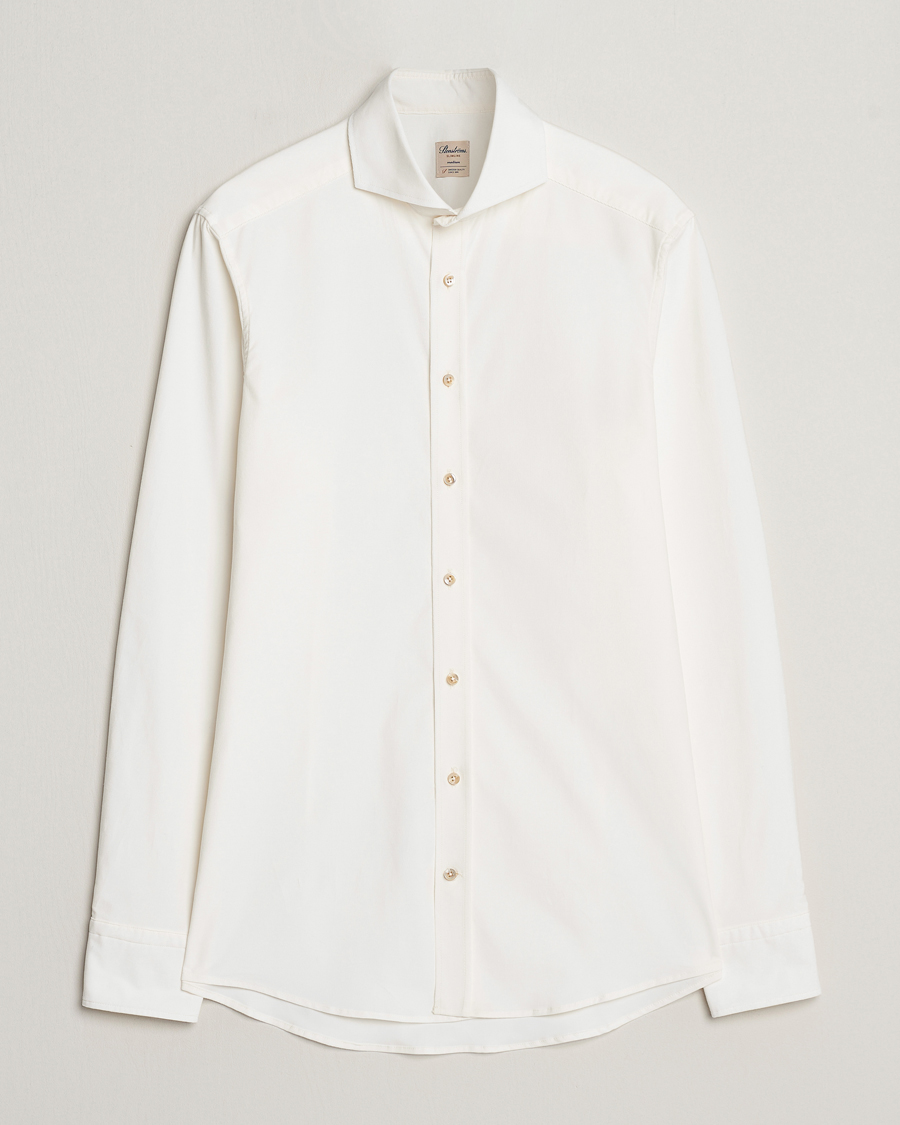 Herre | Skjorter | Stenströms | Slimline Cut Away Corduroy Shirt White