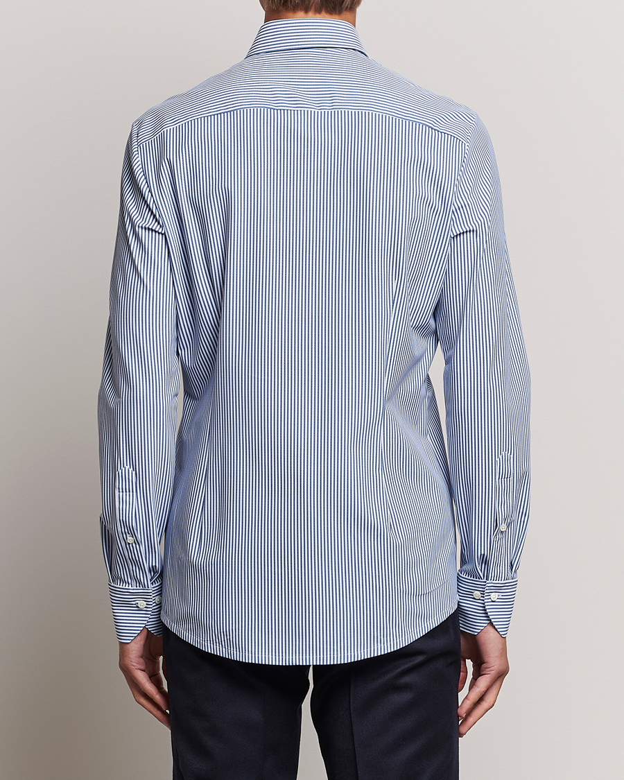 Herre | Skjorter | Stenströms | Slimline 4-Way Stretch Striped Cut Away Shirt Blue