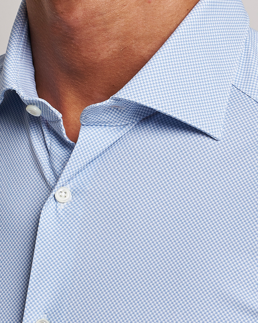 Herre | Skjorter | Stenströms | Slimline 4-Way Stretch Cut Away Shirt Light Blue