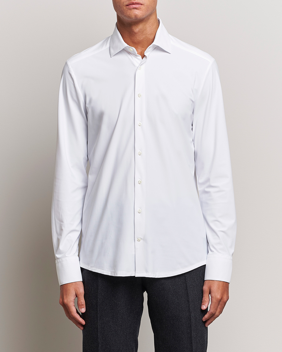 Herre | Business & Beyond | Stenströms | Slimline Cut Away 4-Way Stretch Shirt White