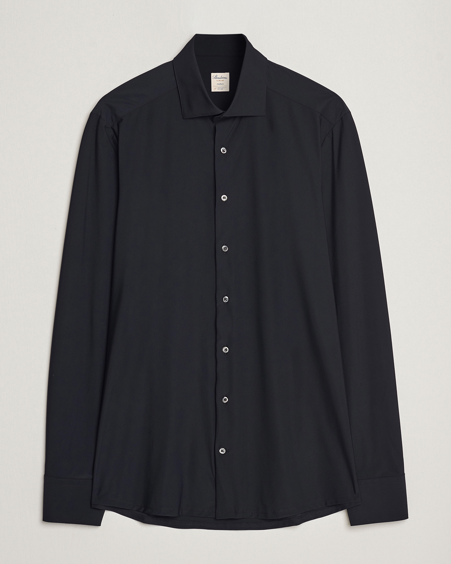Herre | Skjorter | Stenströms | Slimline Cut Away 4-Way Stretch Shirt Black