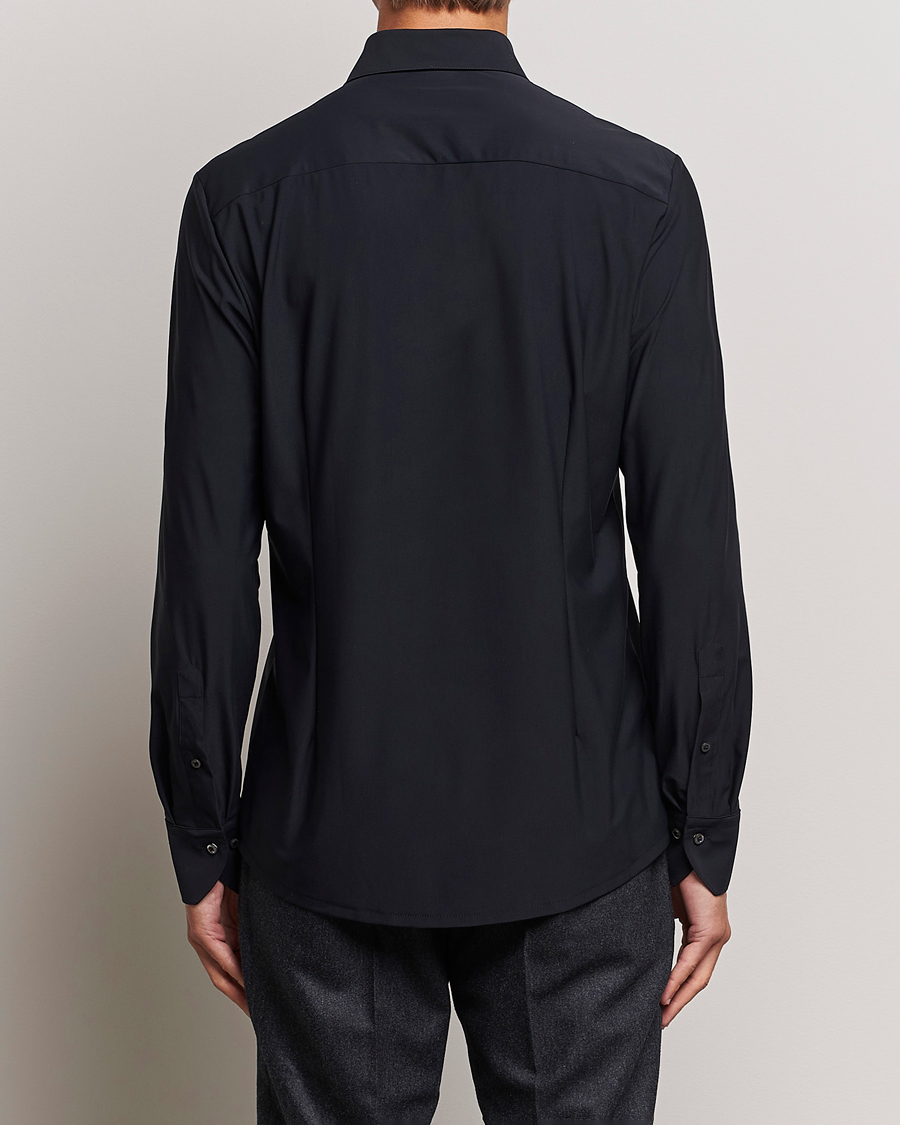 Herre | Skjorter | Stenströms | Slimline Cut Away 4-Way Stretch Shirt Black