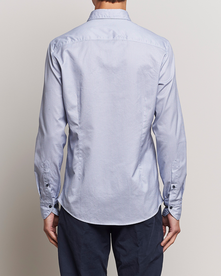 Herre | Skjorter | Stenströms | Slimline Micro Print Cut Away Shirt Blue