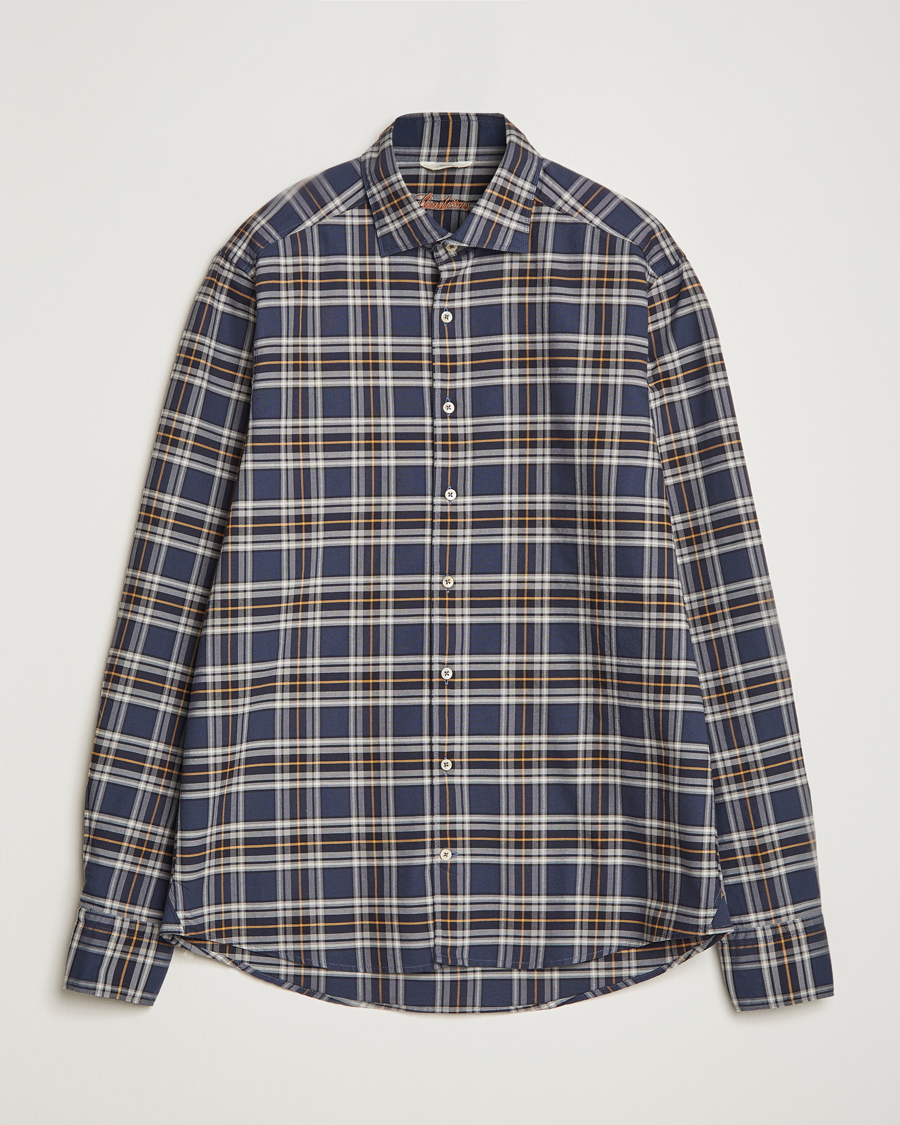 Herre | Oxfordskjorter | Stenströms | Slimline Checked Oxford Cut Away Shirt Blue