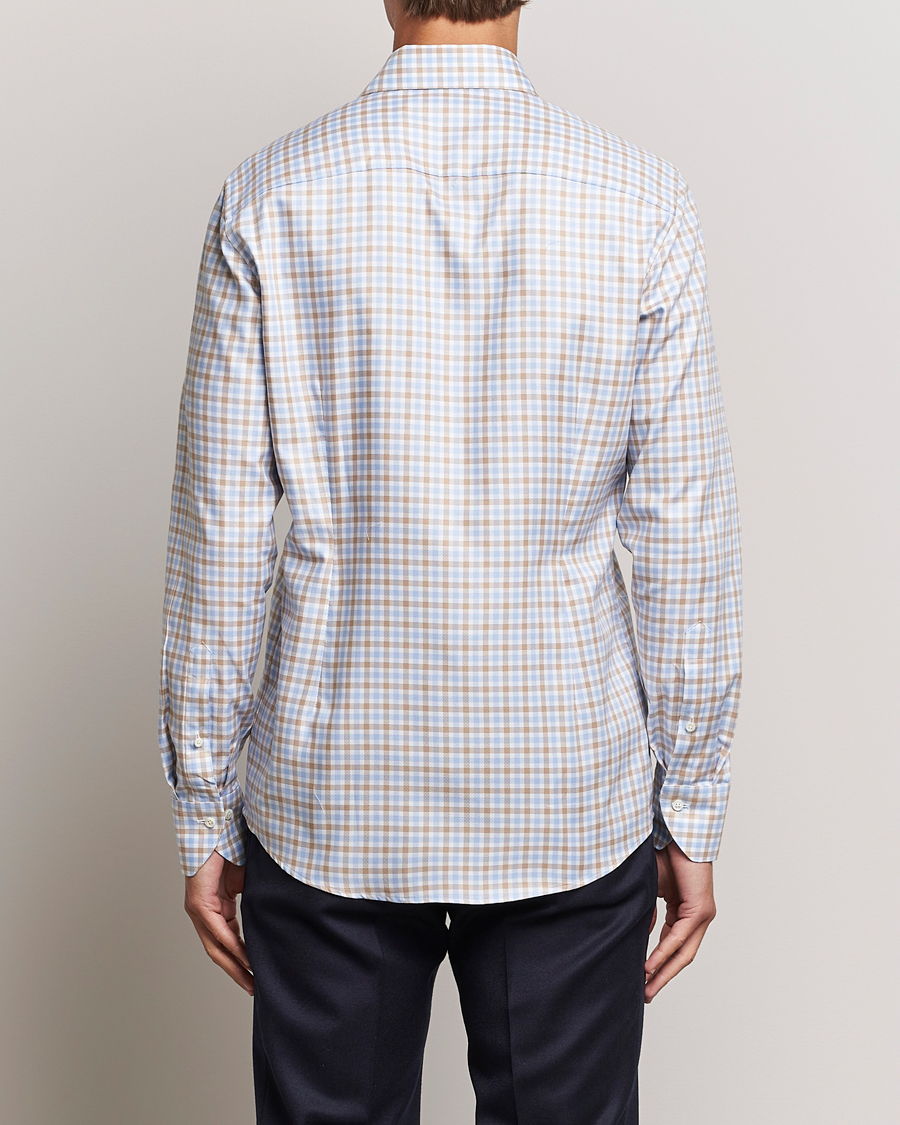 Herre | Skjorter | Stenströms | Slimline Checked Royal Oxford Shirt Beige/Blue