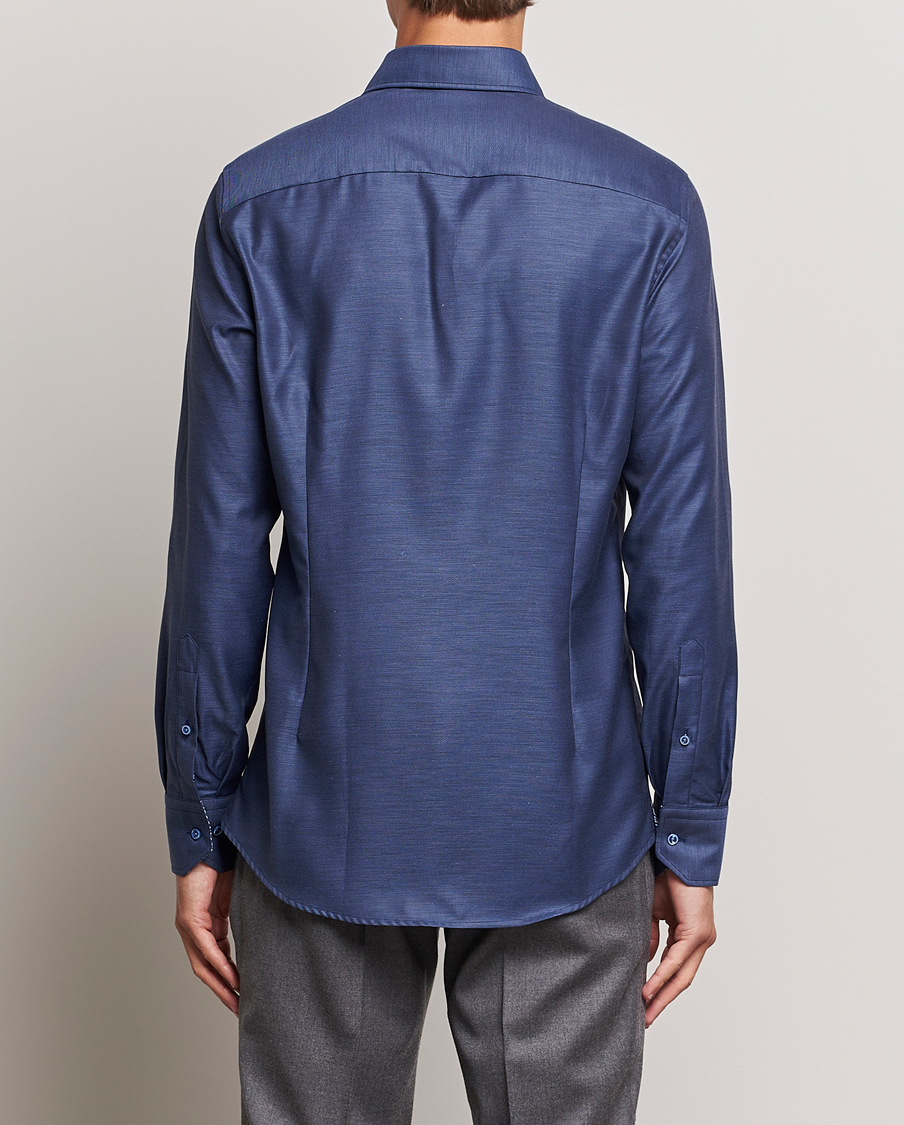 Herre | Skjorter | Stenströms | Slimline Twill Contrast Cut Away Shirt Navy