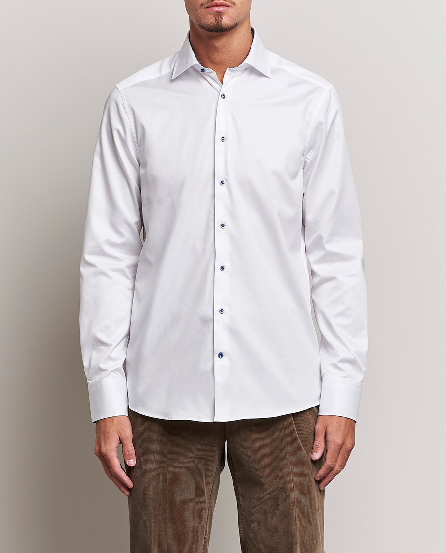 Herre |  | Stenströms | Slimline Contrast Cut Away Shirt White