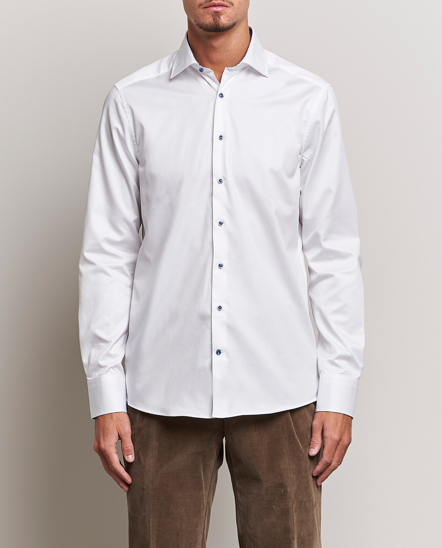 Herre | Skjorter | Stenströms | Slimline Contrast Cut Away Shirt White