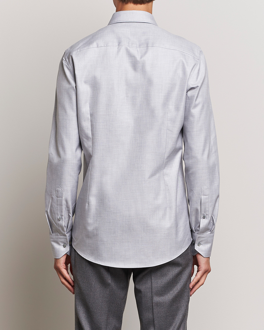 Herre | Skjorter | Stenströms | Slimline Two Fold Melange Cut Away Shirt Grey