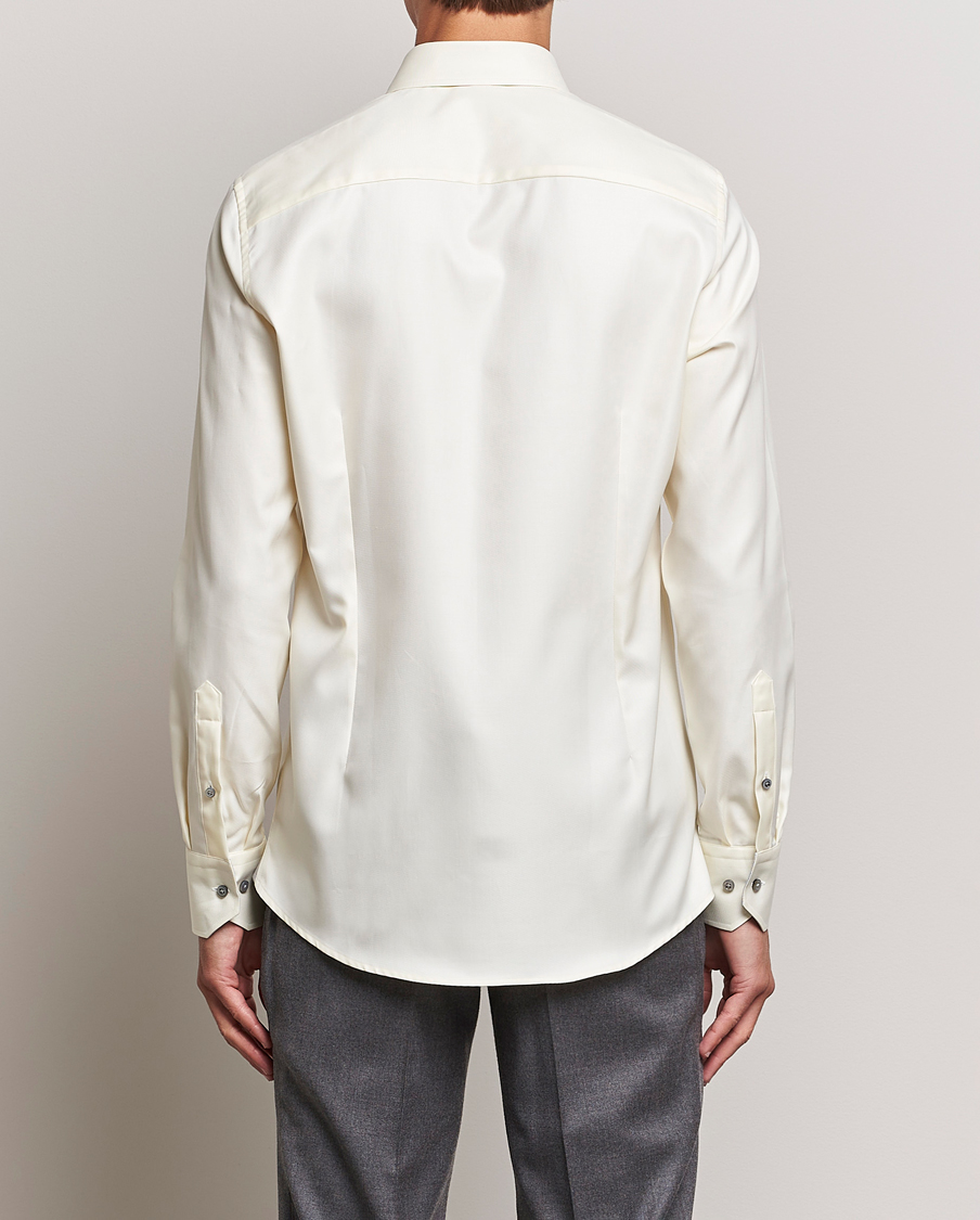 Herre | Skjorter | Stenströms | Slimline Two Fold Contrast Cut Away Shirt Yellow