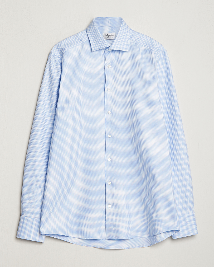 Herre | Businesskjorter | Stenströms | Slimline Micro Structure Cut Away Shirt Light Blue