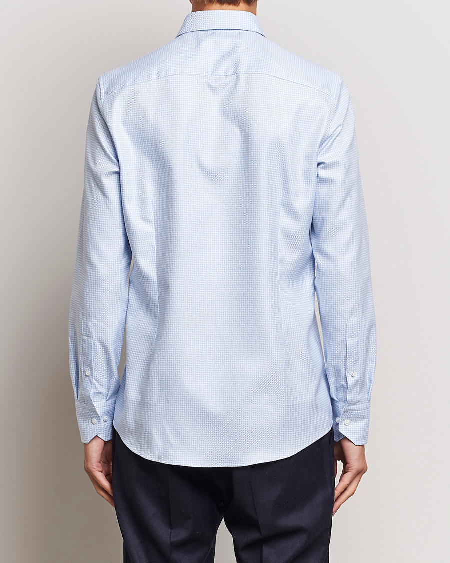 Herre | Skjorter | Stenströms | Slimline Micro Structure Cut Away Shirt Light Blue