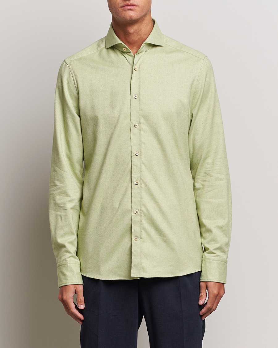 Herre | Skjorter | Stenströms | Slimline Flannel Shirt Green