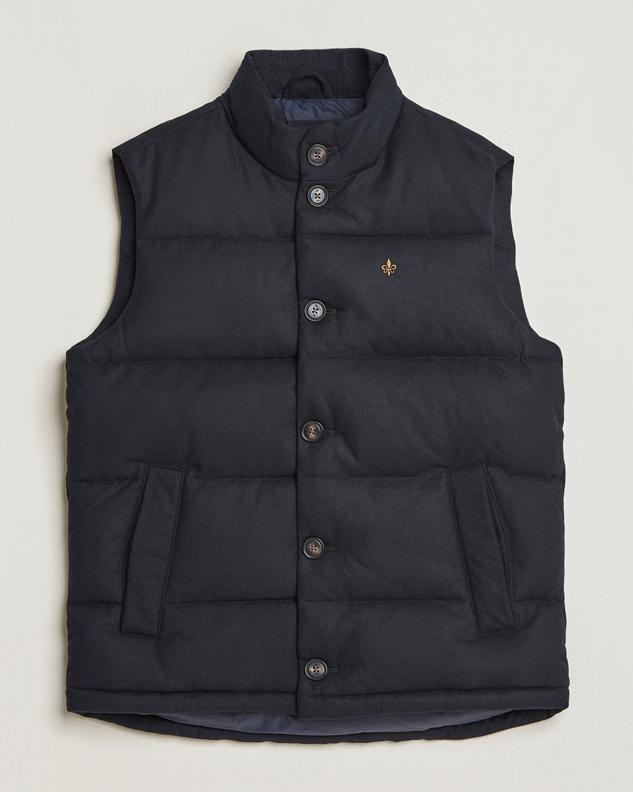 Herre | Jakker | Morris | Alston Wool Flanell Vest Blue