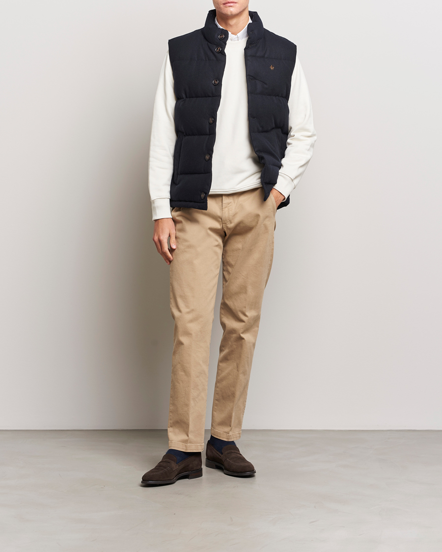 Herre | Jakker | Morris | Alston Wool Flanell Vest Blue