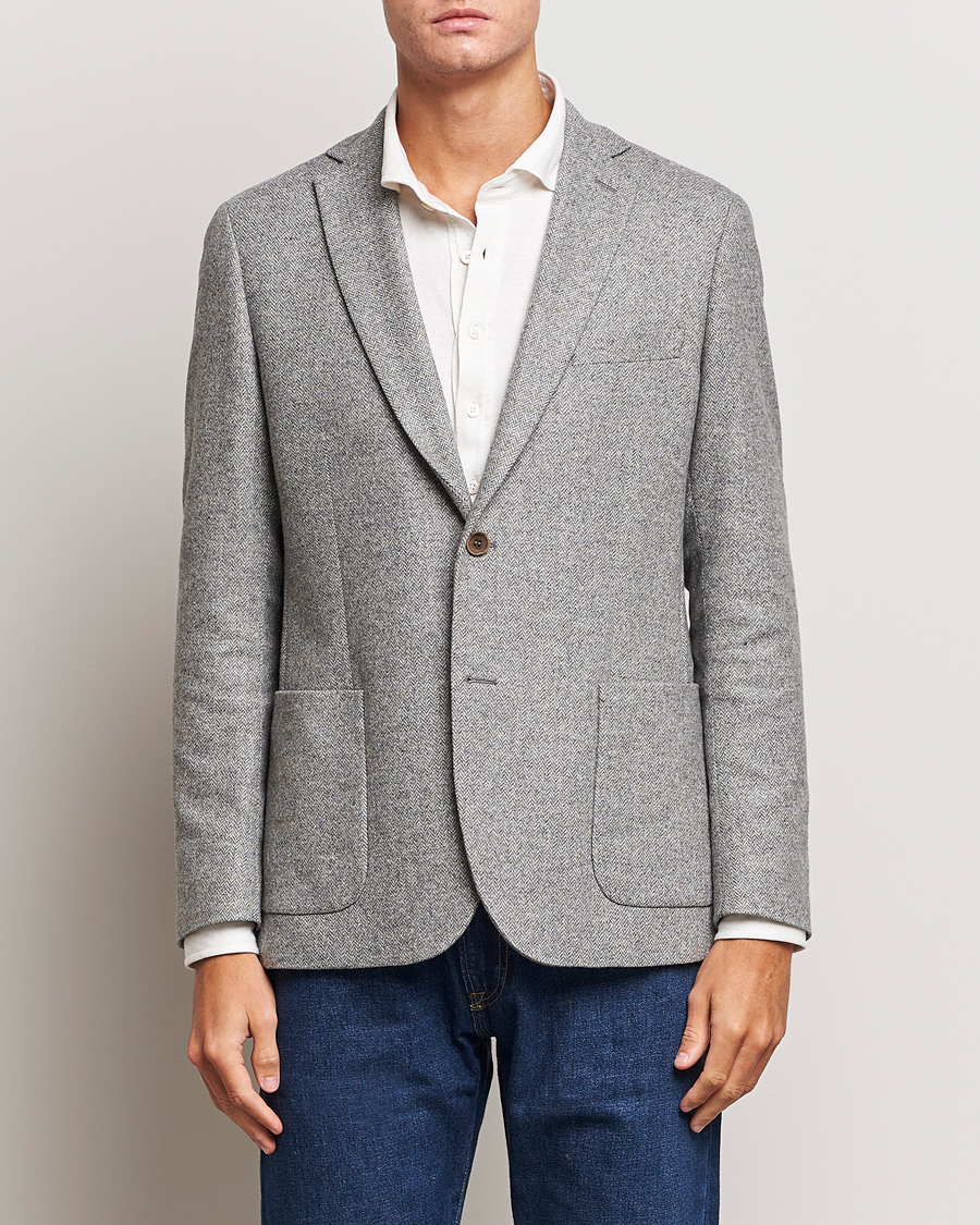 Herre | Dressjakker | Morris | Archie Herringbone Blazer Grey