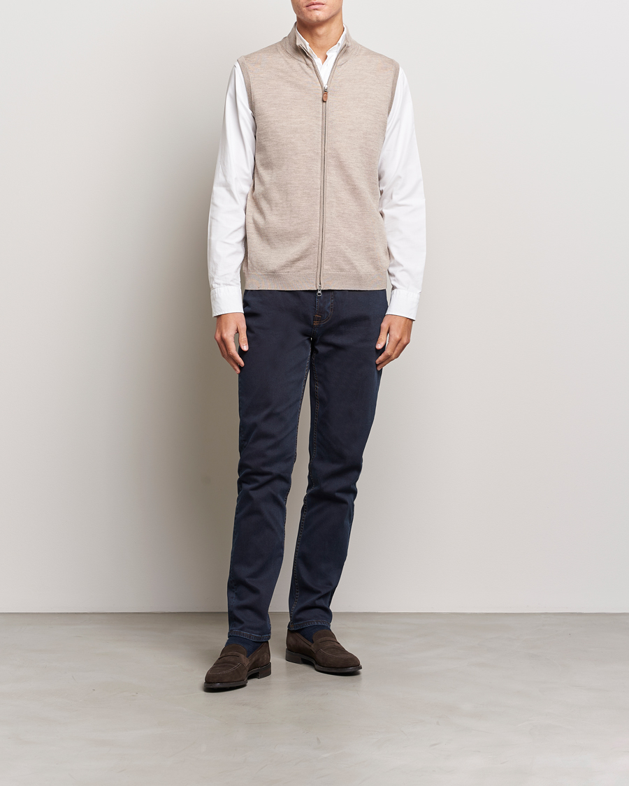 Herre | Bukser | Morris | James Satin Jeans Dark Blue